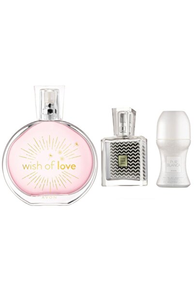 AVON Wish Of Love & Little Black Dress 30ml Parfüm & Pur Blanca 50ml Roll-on Set