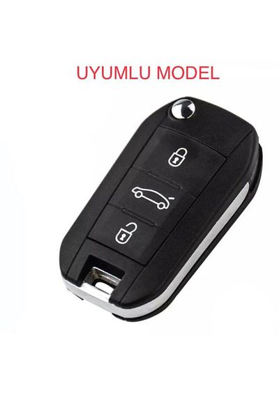 Opel Grandland X Silicone Key Protection Case Blue Color with Switchblade