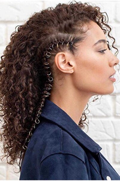 C&E Design Kadın 36'lı Trendy Silver Saç Küpe Seti