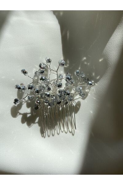 Pearly Handmade Сива катарама с гребен