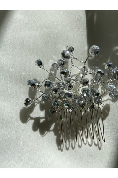 Pearly Handmade Сива катарама с гребен