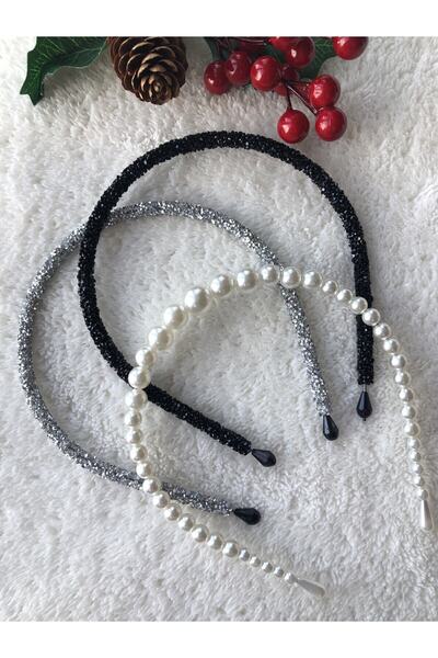 Juno Aksesuar طقم تاج نسائي من الحجر واللؤلؤ