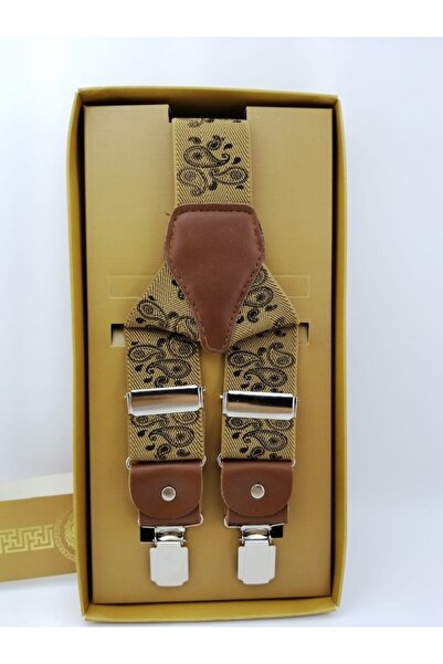 Elegans Giyim Aksesuar Gold Baskılı Salopet Pantolon Askı