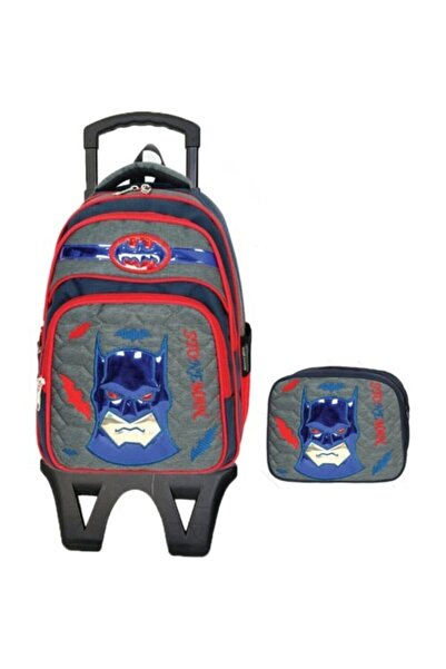 ENTEGRE Batman Tekerlekli-çekçekli Beslenme Çantalı Gri Okul Sırt Çantası