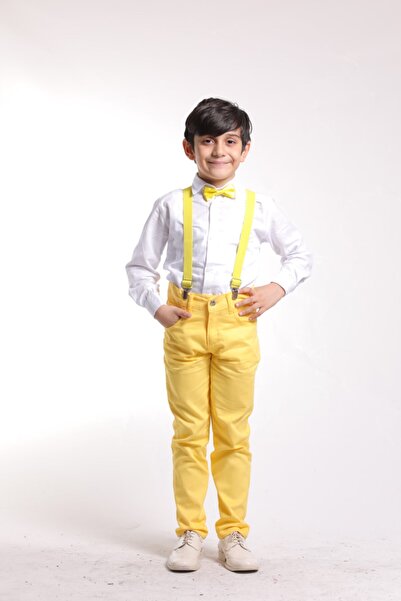 Samyeli Boy's White Sports Linen Folded Sleeve Shirt