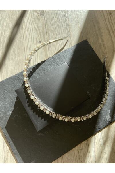 Pearly Handmade Μίνι Κορώνα με Πέρλες και Χρυσό Κρυστάλλινο Στέμμα