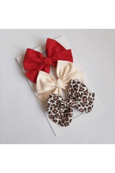 NEW BOWS BANDS Girl's and Baby's Red Buckle Set of 3