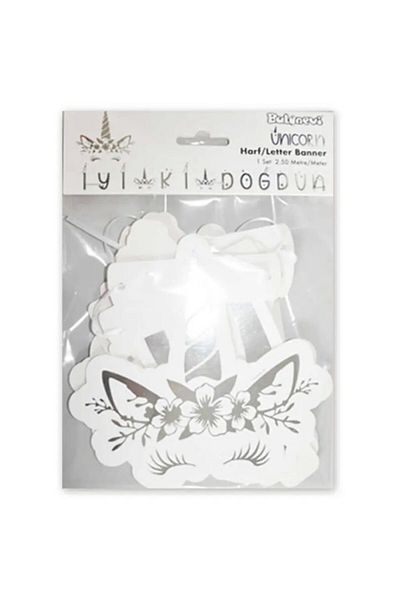 Hayaller Dükkanı Unicorn Pennant Καλή - Χρόνια Πολλά Ασημένιο PK:1-