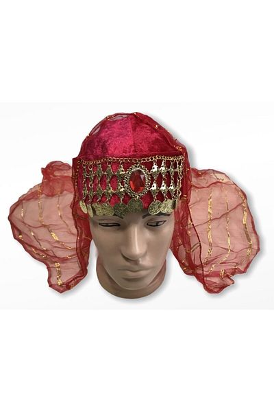 beyzade kostüm Women's Red Tulle Hat