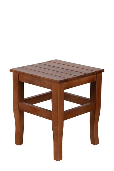 Refilya Masif Ahşap Tabure Mini 35cm Ceviz Doğal Kayın Ağacı