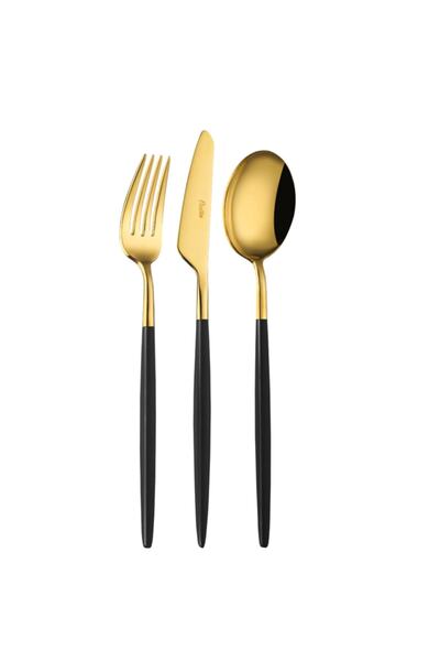Batta Siyah Gold Yemek Çatal Bıçak Kaşık Takımı 4 Kişilik 12 Parça