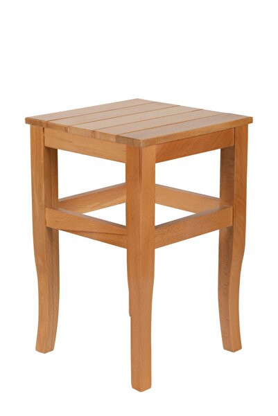 Refilya Masif Ahşap Tabure Mini 45cm Natürel Kayın Ağacı