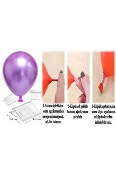 Hayaller Dükkanı 50-Pk: مشبك ربط بالون قابل للفتح