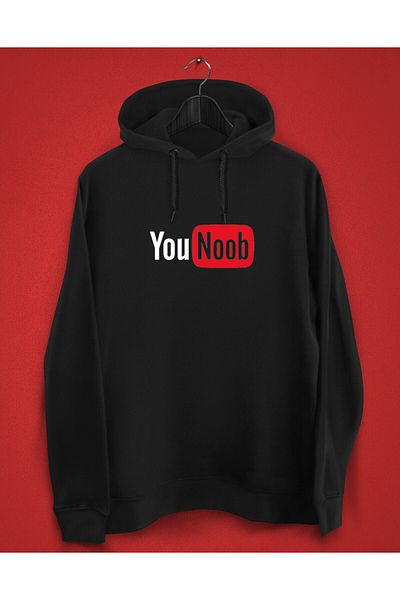 YEACHY Μαύρο Younoob - Φούτερ με κουκούλα YouTube