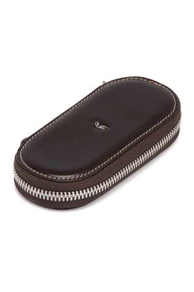 Tergan Unisex Brown Leather Keychain - 00096a98