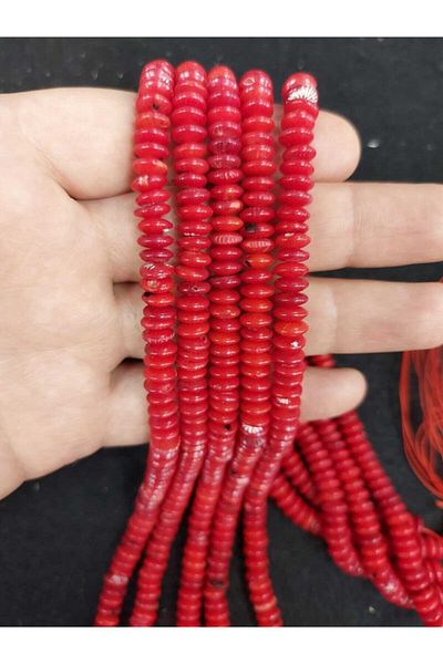 Yüksel Boncuk Γνήσια παγιέτα 8mm Coral Array Φυσική Πέτρα