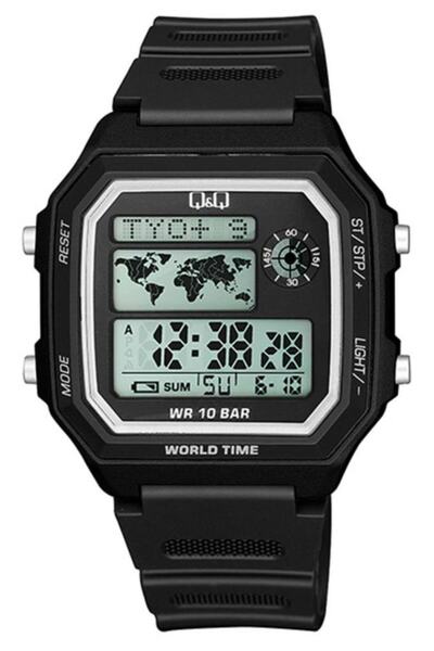 Q&Q Ψηφιακό Ανδρικό Ρολόι Χειρός με Χρονόμετρο, Ξυπνητήρι και Παγκόσμια Ώρα, ...