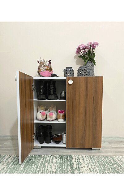 IRMAK MOBİLYA Ceviz Rengi Ayakkabılık Safir Çok Amaçlı Dolap Hol & Mutfak & Banyo & Ofis & Balkon
