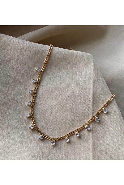 Genel Markalar Zirkon Taşlı Gold Kolye