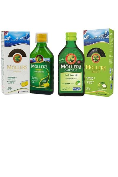 Möller's Fish Oil Apple and Lemon Flavored 250ml - Kids and Adults Can Use Pack of 2