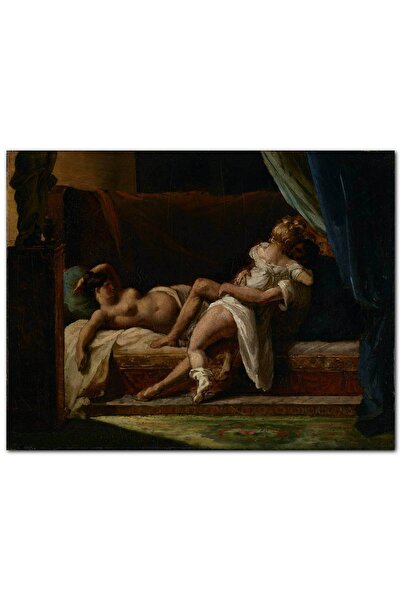 Cakatablo Ahşap Tablo Haremde Üç Aşık (35x50 Cm Boyut)