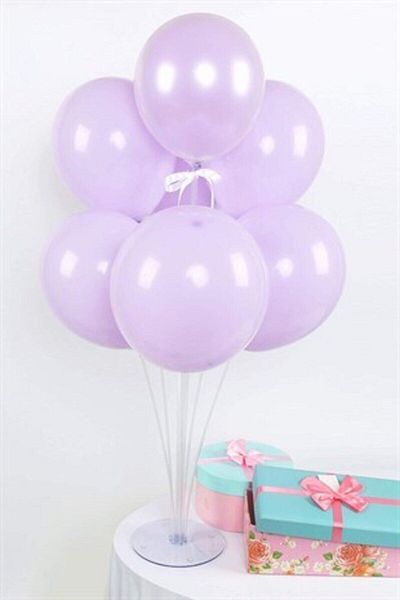 Çemrek Süs Parti Macaron Lilac Balloon Stand - 1 Stand and 10 Balloons