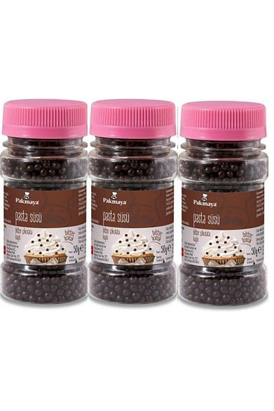 Pakmaya 50 Gr X 3 Pieces of Cake Decoration Dark Beads