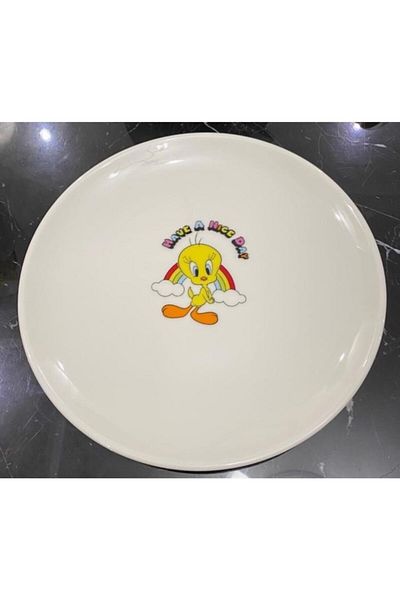 TEBAK COLLECTION Single Tweety Patterned Porcelain Dessert Plate and Mug