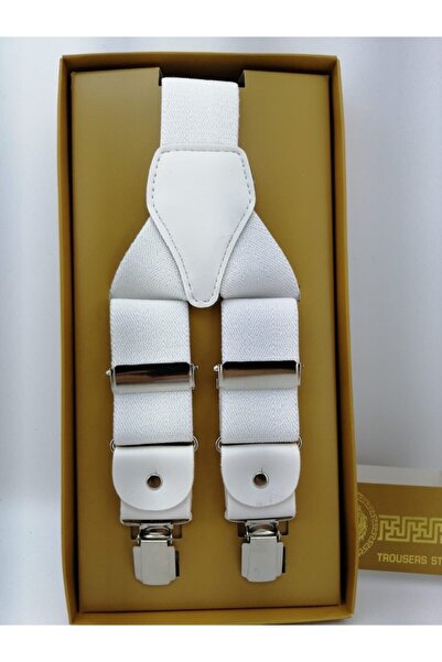 Elegans Giyim Aksesuar Beyaz Salopet Askı