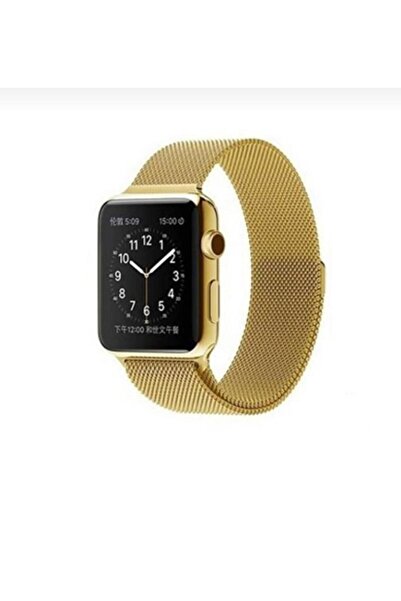 SFG STORE Apple Watch 1-2-3-4-5 Serisi 42mm - 44mm Uyumlu Altın Kordon