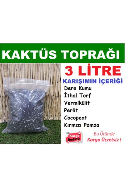 Ekodoğa Kaktüs Toprağı 3 Lt 6 Karışım Sukulent Aloe Vera Lithops Toprağı Kakt...