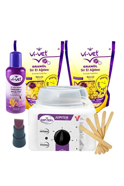 Vi-vet Naturel Inci Boncuk Ağda 2 Adet + Vivol Depirol Ağda Isıtıcı Makinesi ...