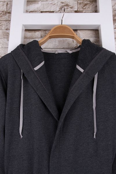 Baveno Unisex ανθρακί φόρεμα με κουκούλα