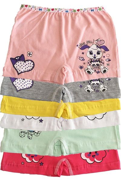 bonbonetti Set de 6 boxeri din bumbac pentru fete din Lycra colorat