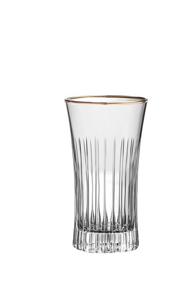 KCD Lavita Platinum Cut Hand Decor Gilded 6 Pieces Patterned Water and Soft Drink Glass Set