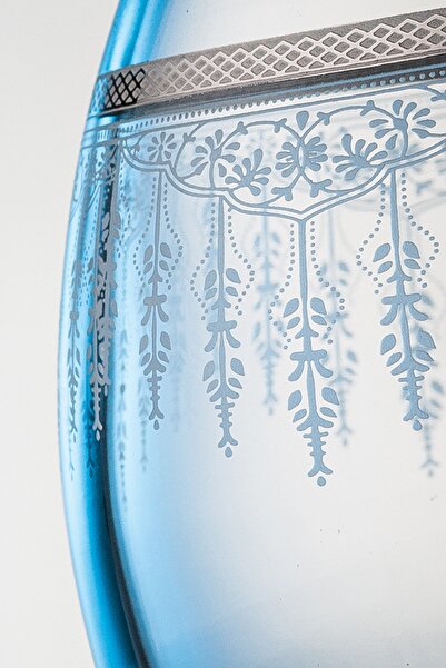 KCD Efruz Platin Kesme El Dekor Yaldızlı 6 Adet Desenli Su Bardağı Takımı