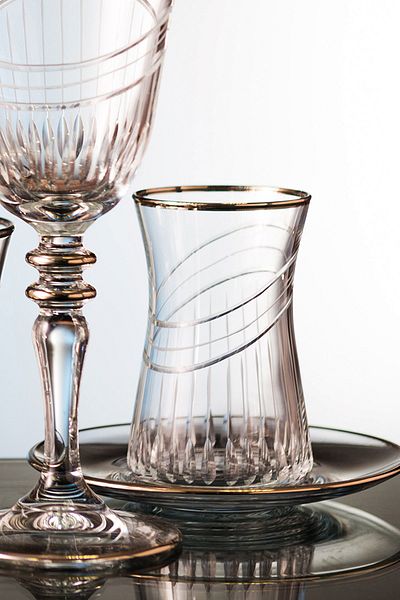 KCD Seremoni Platinum 12-Piece Tea Cup Set for 6 People