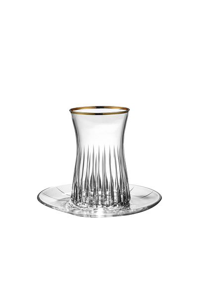 KCD Lavita Gold 12-Piece Tea Cup Set for 6 People