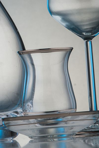 KCD Bolero Platinum 12-Piece Tea Cup Set for 6 People