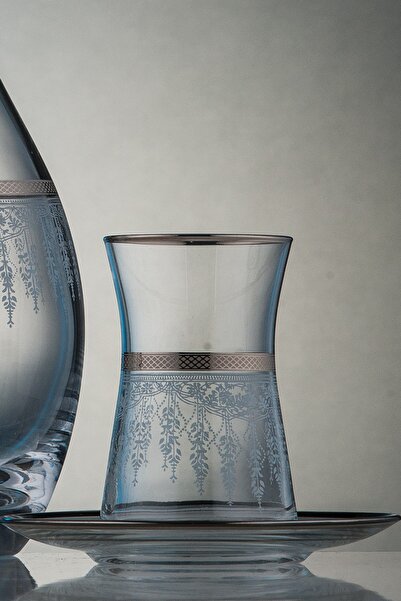 KCD Efruz Platin 6 Kişilik 12 Parça Çay Bardak Seti