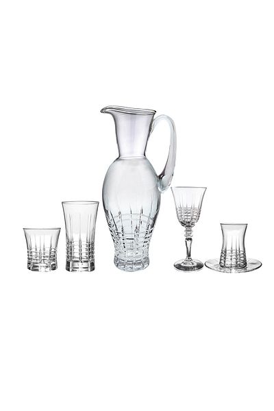KCD Helen Simple 31 Piece Glass Tableware Presentation Dowry Set Water Cup Set Cutting Hand Decor