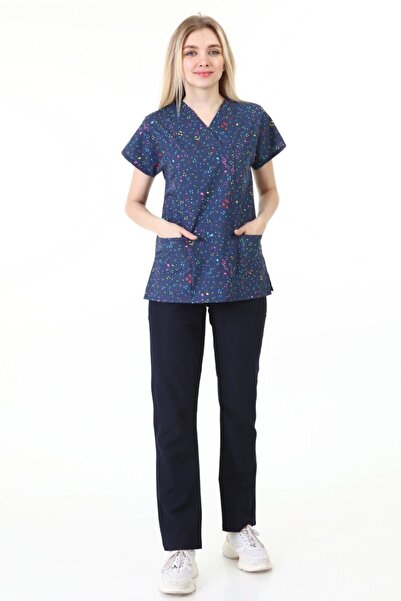 Palmiye Kadın Lacivert Desenli Forma