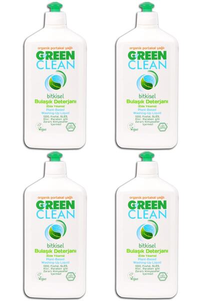 Green Clean Organik Portakal Yağlı Bitkisel Bulaşık Deterjanı 500 Ml 4'lü Set