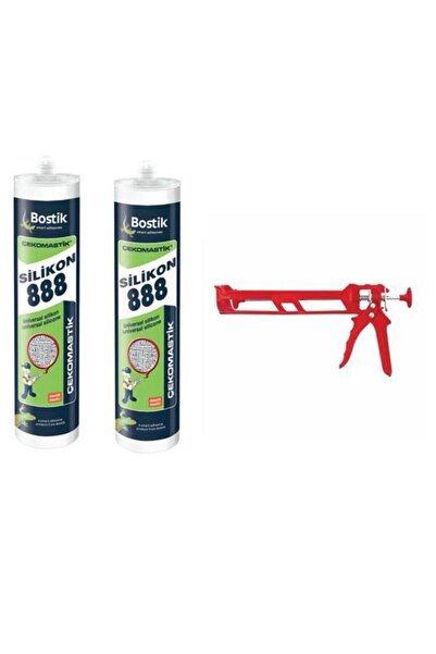 ÇEKOMASTİK Silikon Seti Çeko 888 Silikon Şeffaf 2 Adet Plastik Silikon Tabanc...