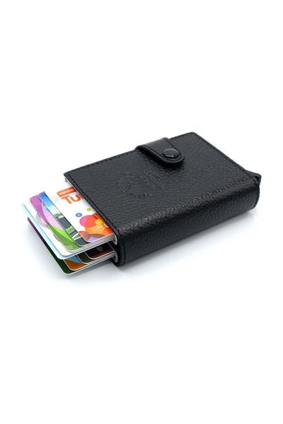 WEST POLO CÜZDAN Pair Original Leather Mechanismed Wallet Black