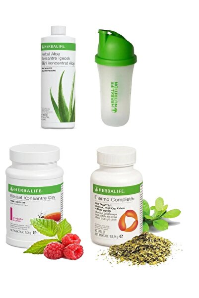 Herbalife Set Aloe Suyu Ahududu Aromalı 50 gr Çay Thermo Complete Ve Shaker