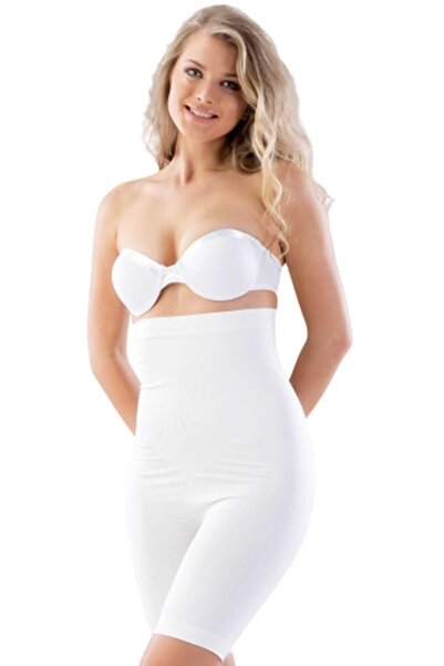 Emay Жіночі білі довгі боксери з корсетом 2006B