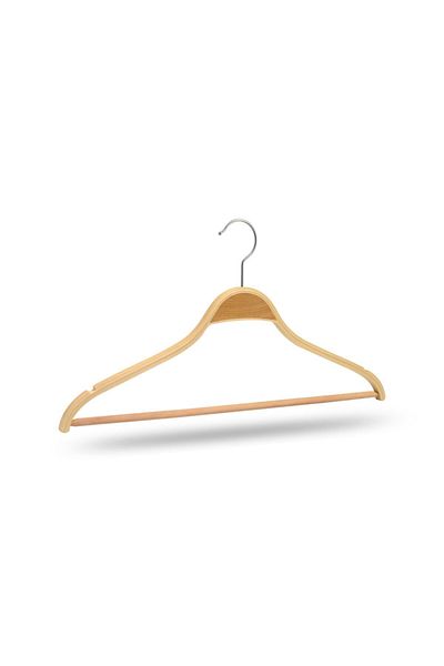 NYN Wooden Hanger with Bar Shirt Pants Hanger Natural Color 8 Pieces