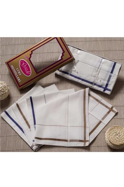 Gözde 46x46 Cm12 Pieces Fabric Handkerchief with Yellow Box
