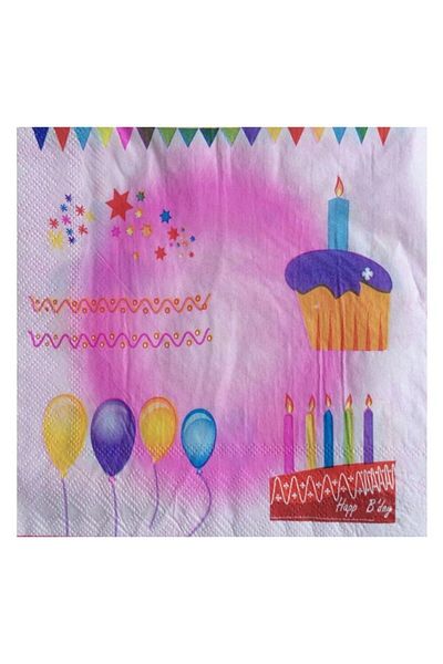 papercraft Pink Cake Patterned Paper Birthday Napkin 14 Pieces